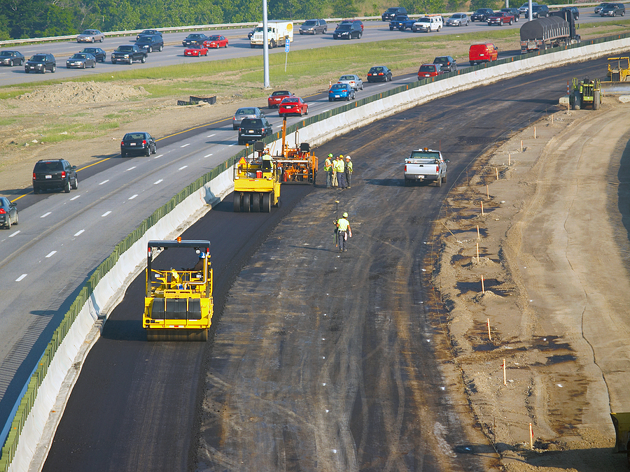 Construction Zone Traffic On A Major Roadway In Macomb County
