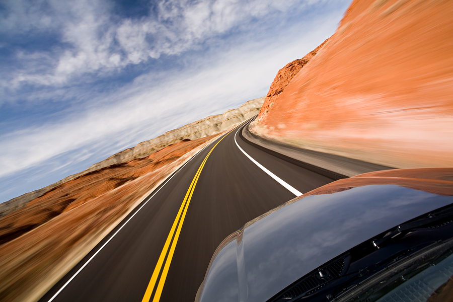 Driver Traveling On A Roadway In Michigan