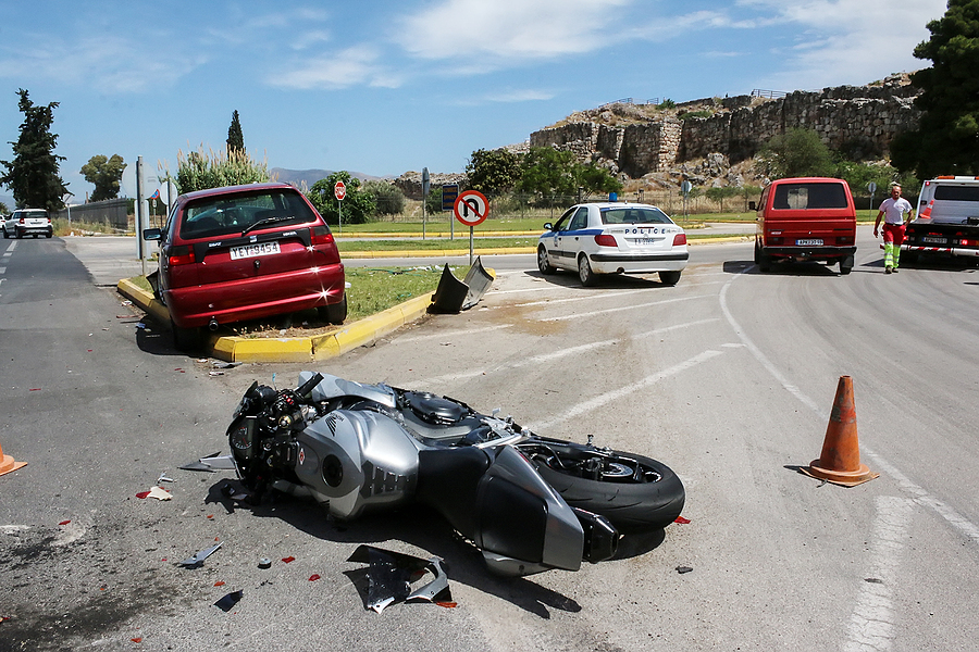 Motorcycle Traveling On White Lake Road In White Lake Township Near The Site Of A Fatal Crash