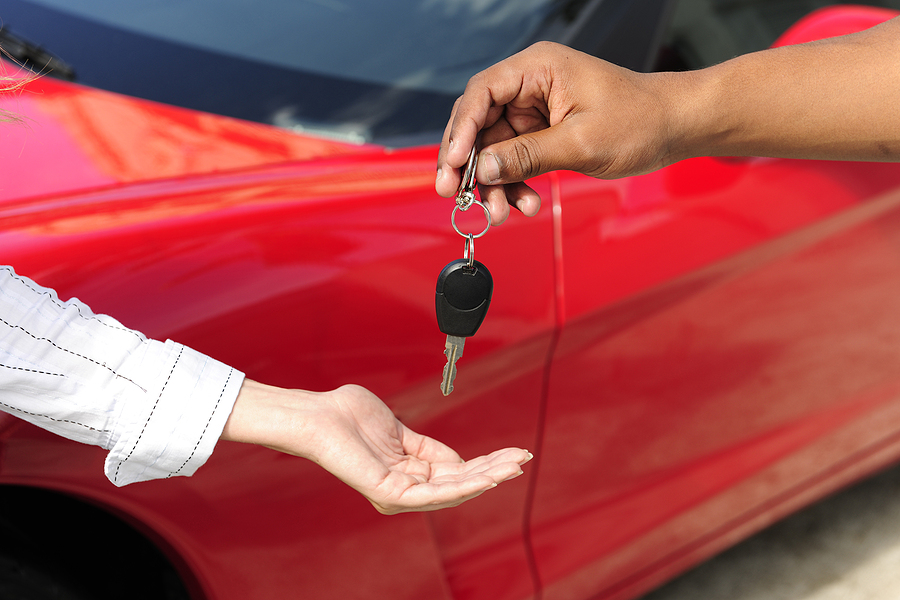Driver Picking Up A Rental Car In Michigan